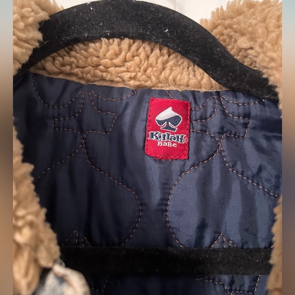 Killah bebe Miss Sixty vintage Y2K Patch Work Denim Sherpa trim Jacket - Picture 3 of 16